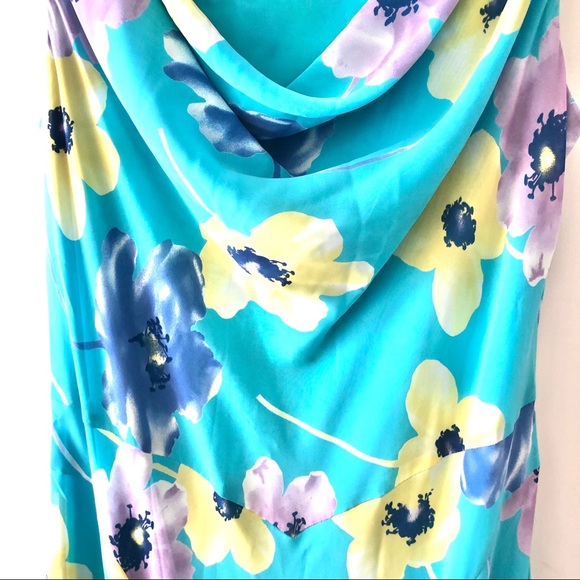 Country Casuals Turquoise Blue Floral Flowing Maxi - Picture 5 of 5